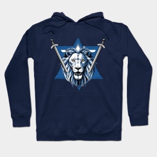 Star of David lion with iron swords Hoodie